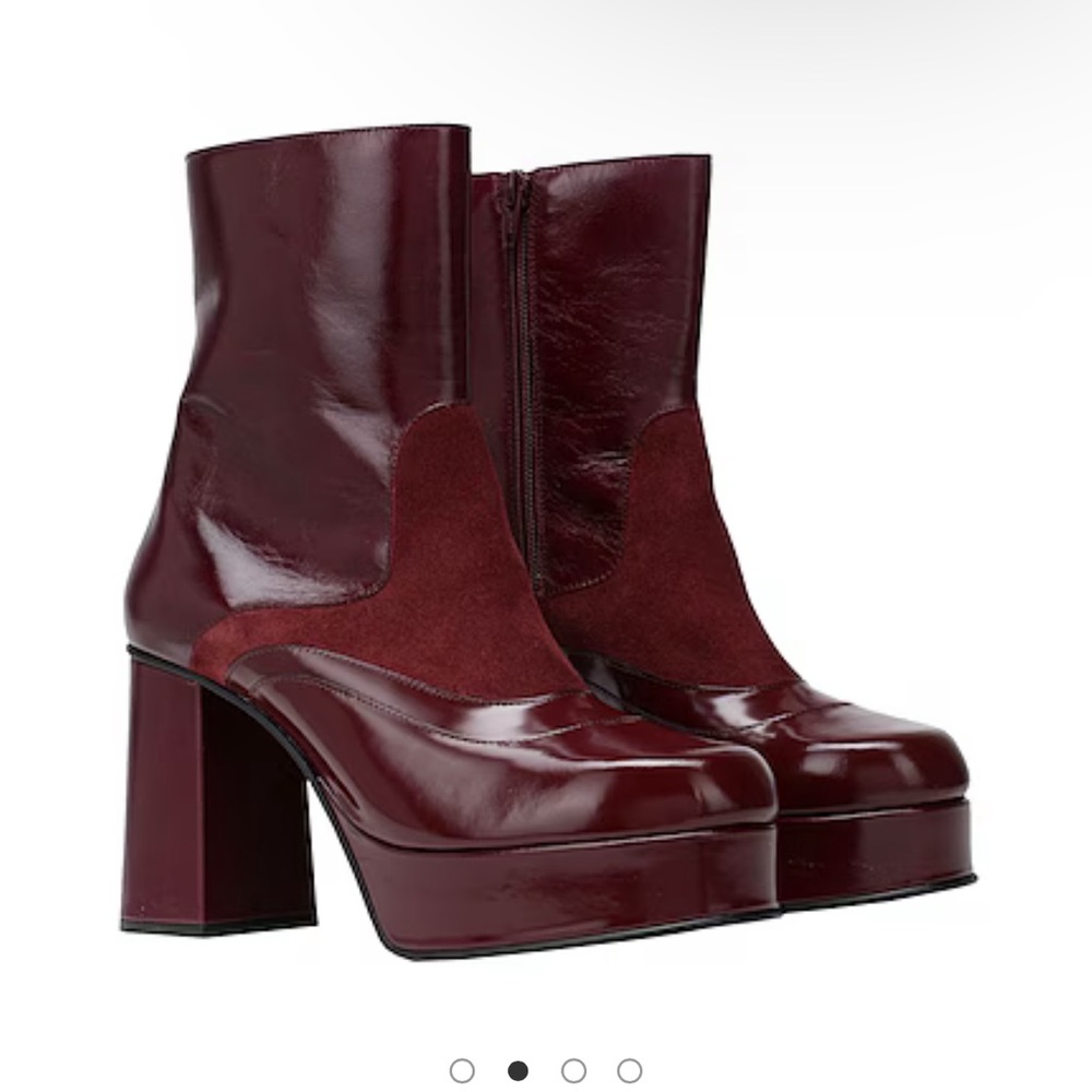 See by Chloe Platform Leather Suede Ankle Boots Heel Shoes Anthro